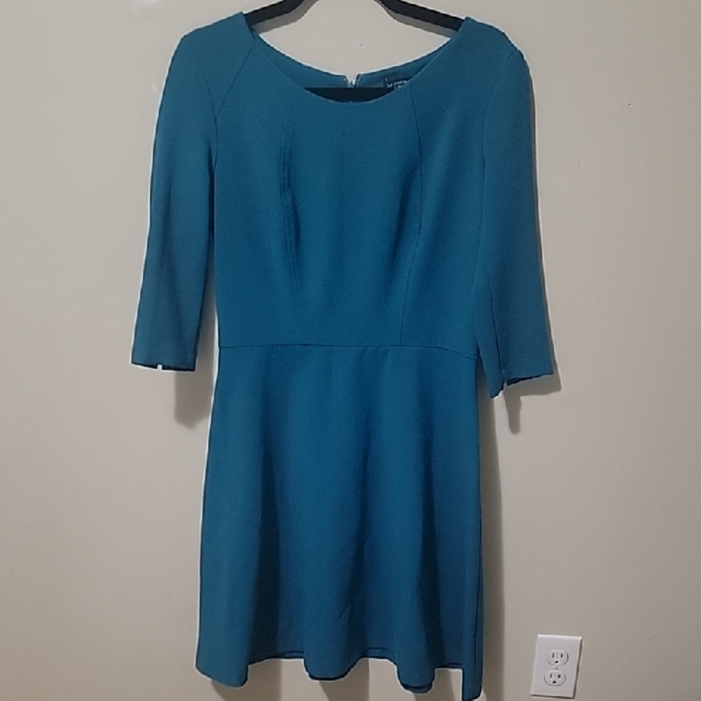 Le Chateau Teal Blue Fit and Flare Midi Dress Small Excellent Condition - Picture 5 of 7